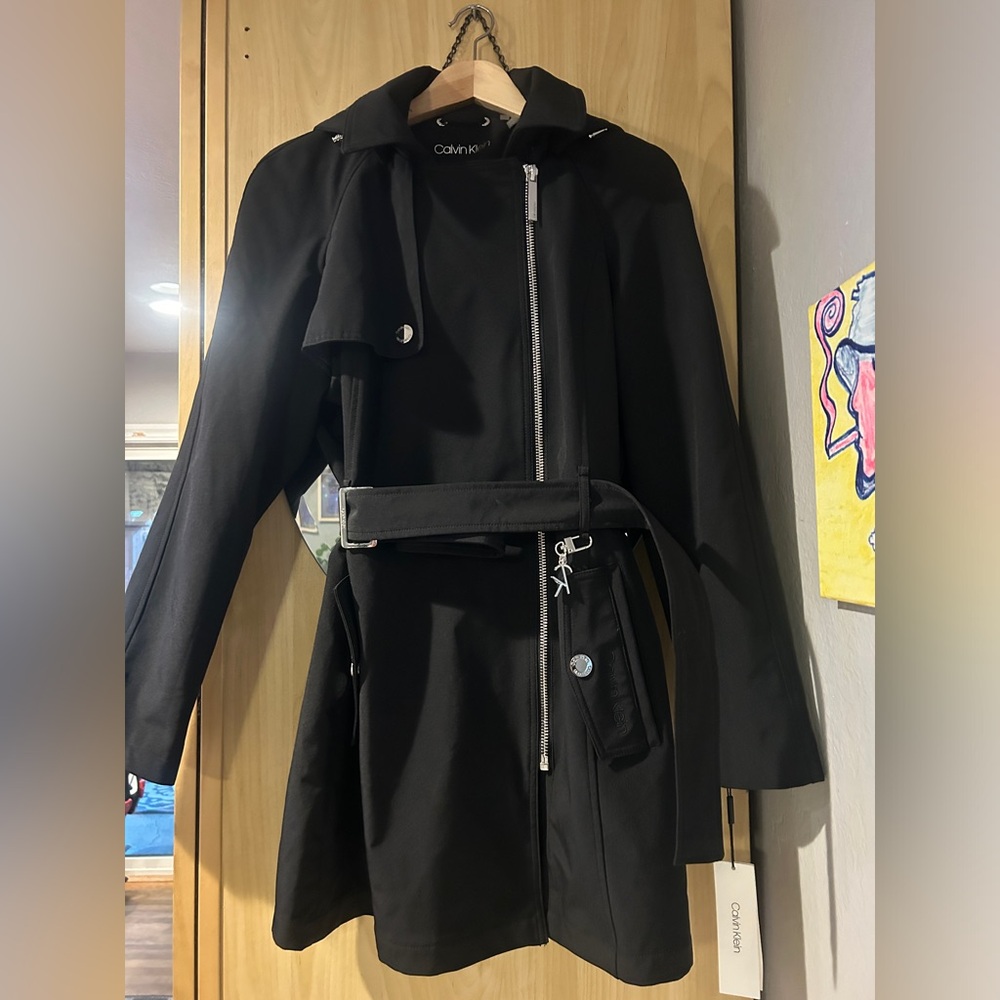Black Calvin Klein Weatherproof Pea Coat Medium